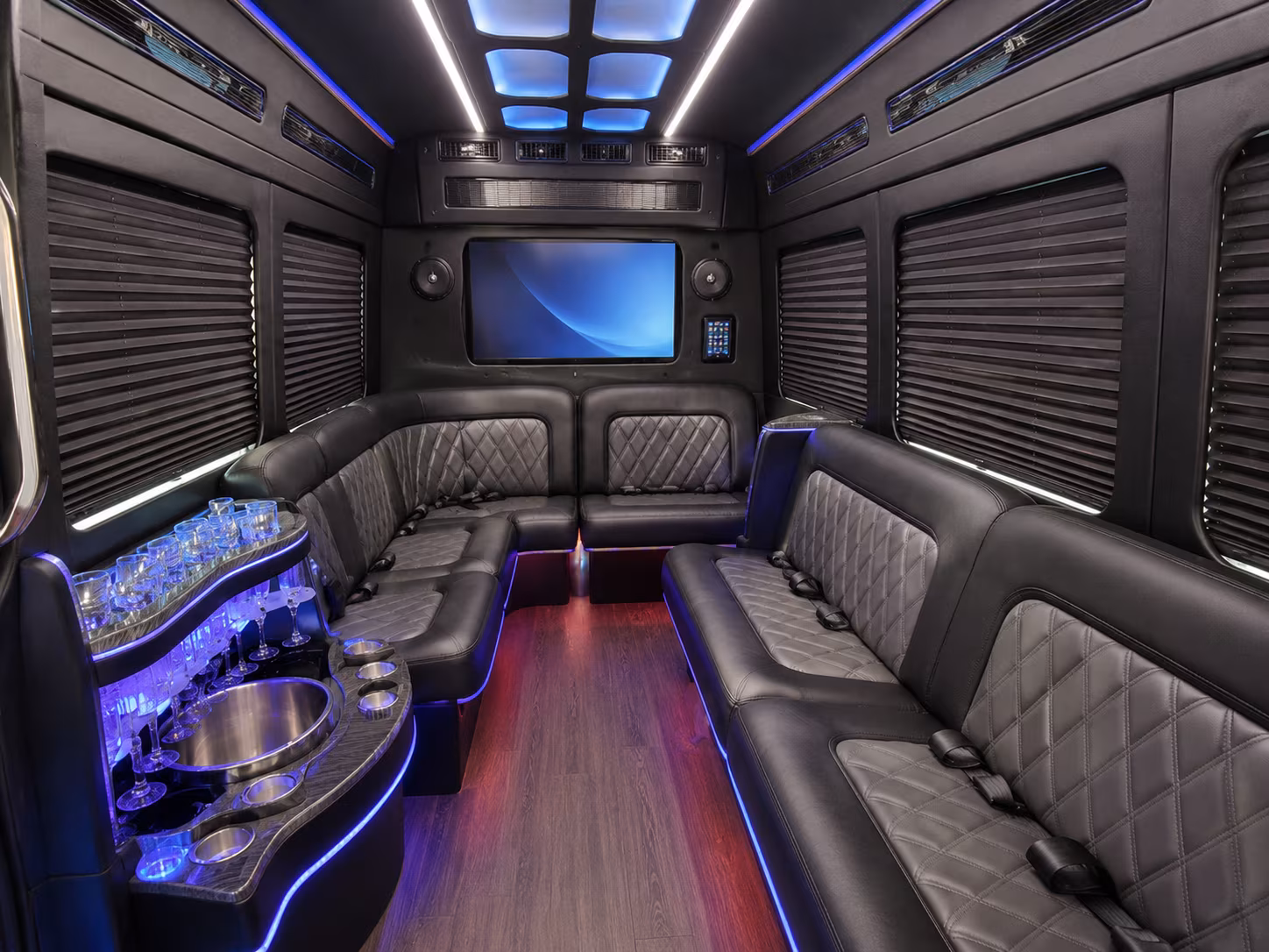 el monte party bus interior